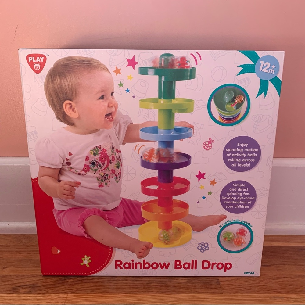 New in Box Playgo Rainbow Ball Drop Learning Toy Non-Electronic Bright Colors